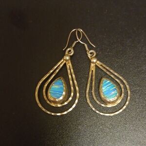 Stirling silver Mexican opal earrings